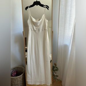 NWT BHLDN Cali Satin Cowl-Neck Midi Slip Dress, Sz 2, Ivory